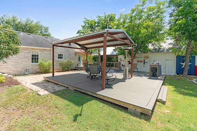 1922 W Lake Dr, Taylor, TX 76574 - view of patio / terrace featuring a deck