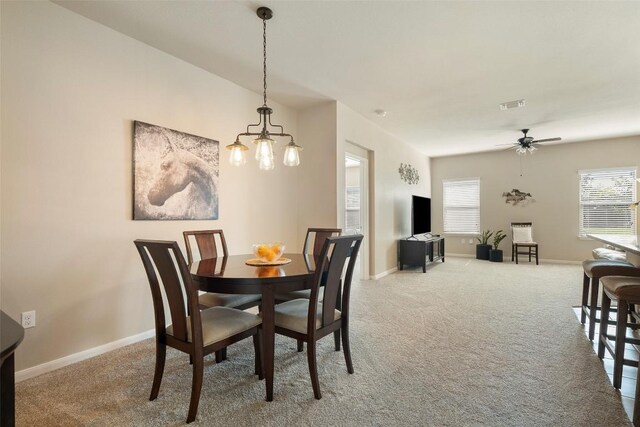 1407 Brashear Ct, Cedar Park, TX 78613 - dining space with carpet floors and a ceiling fan