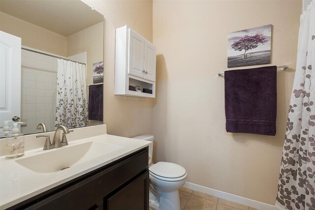 1407 Brashear Ct, Cedar Park, TX 78613 - bathroom with vanity, tile patterned floors, and a shower with shower curtain