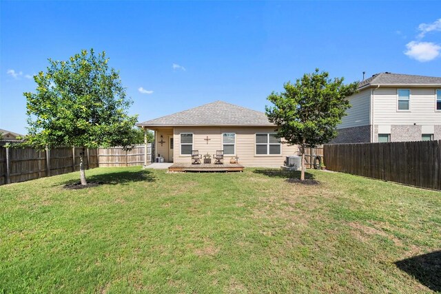 1407 Brashear Ct, Cedar Park, TX 78613 - rear view of property with a fenced backyard and a deck