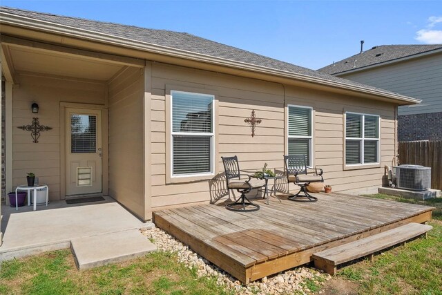 1407 Brashear Ct, Cedar Park, TX 78613 - back of house with a deck, a shingled roof, and a patio