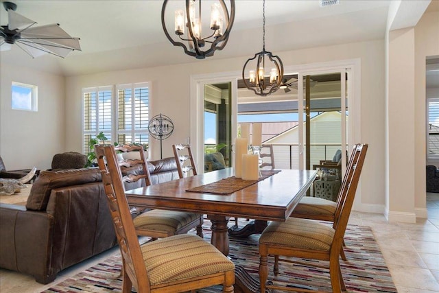 309 Singing Sumac Way, San Marcos, TX 78666 - dining area with a chandelier and light tile patterned floors