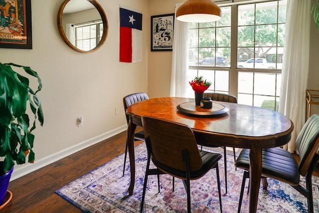 2152 Stonecrest Path, New Braunfels, TX 78130 - dining area featuring baseboards and wood finished floors
