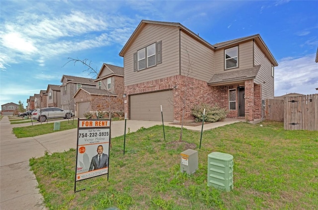13308 Nancy Reagan St, Manor, TX 78653 - view of front of property featuring concrete driveway, a garage, and brick siding