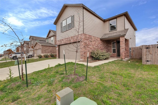 13308 Nancy Reagan St, Manor, TX 78653 - view of front of house featuring brick siding, an attached garage, and concrete driveway