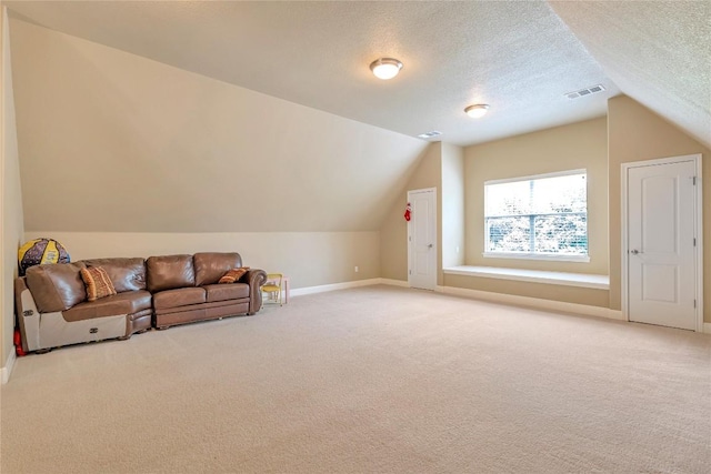 222 Vailco Ln, Austin, TX 78738 - bonus room featuring vaulted ceiling, light colored carpet, and a textured ceiling