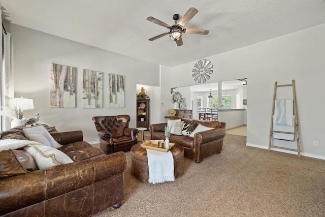 1201 County Road 229, Florence, TX 76527 - living room featuring a ceiling fan and carpet