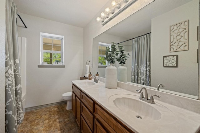 1201 County Road 229, Florence, TX 76527 - full bathroom featuring double vanity and curtained shower