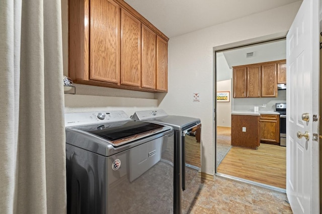 1201 County Road 229, Florence, TX 76527 - laundry area with washer and clothes dryer and cabinet space