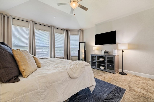 4225 Borho Ranch St, Leander, TX 78641 - bedroom with lofted ceiling and ceiling fan
