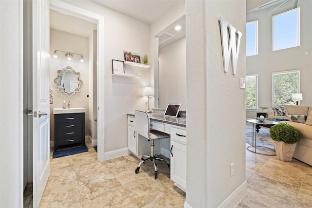 4225 Borho Ranch St, Leander, TX 78641 - office area with a sink and built in desk