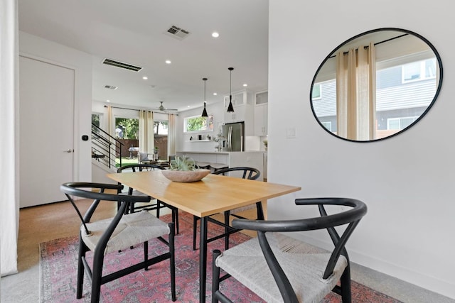 2500 Southland Dr Unit B, Austin, TX 78704 - dining room with recessed lighting and a ceiling fan