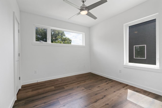 2500 Southland Dr Unit B, Austin, TX 78704 - empty room with dark wood-style floors and a ceiling fan