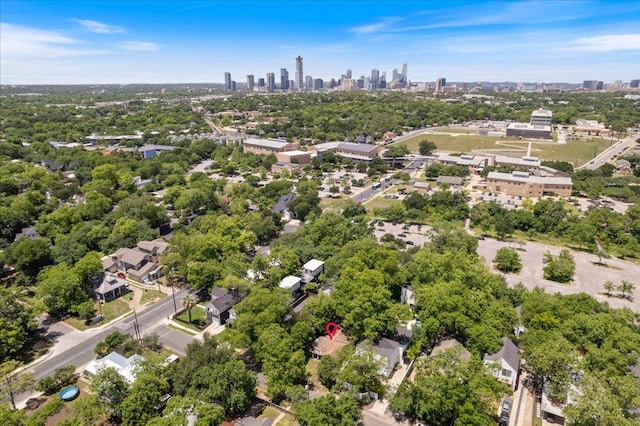 1114 Linden St Unit 2, Austin, TX 78702 - aerial view of property's location featuring city skyline and a tree filled landscape