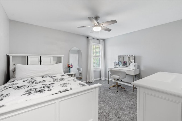 3431 Ranch Park Trl, Round Rock, TX 78681 - bedroom featuring light carpet and a ceiling fan