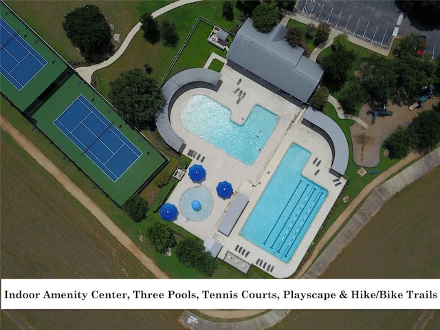 3431 Ranch Park Trl, Round Rock, TX 78681 - aerial view of a pool area