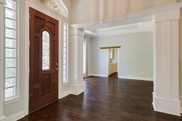138 Top O The Lake Dr, Lakeway, TX 78734 - foyer featuring dark wood-style floors and plenty of natural light