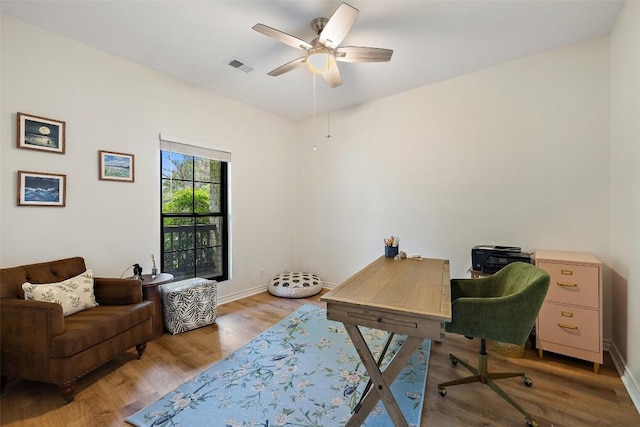 103 Schooner Dr, Lakeway, TX 78738 - office with ceiling fan and light wood-type flooring