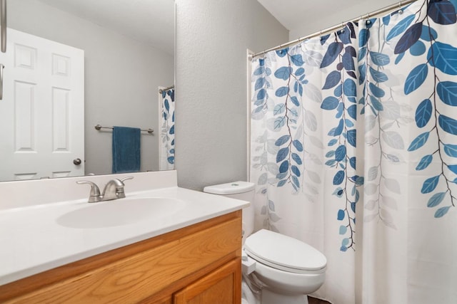 1109 Pine Portage Loop, Leander, TX 78641 - full bath with vanity, a textured wall, and a shower with shower curtain