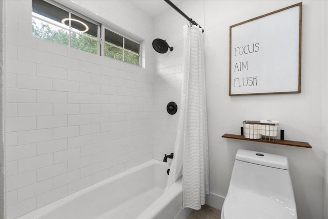 5304 China Garden Dr, Austin, TX 78730 - full bath featuring toilet and shower / tub combo with curtain