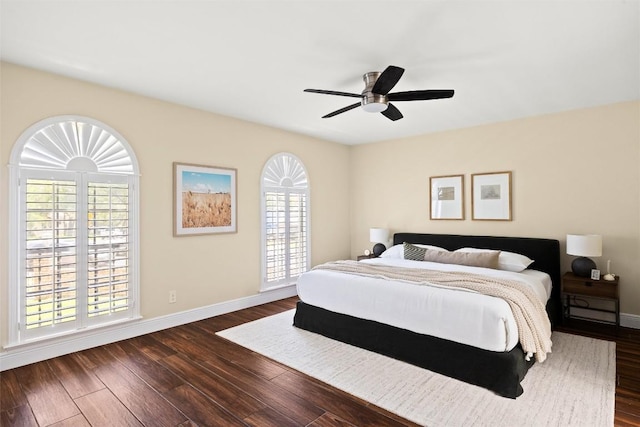 7606 Mesa Dr, Austin, TX 78731 - bedroom featuring dark wood-type flooring and a ceiling fan