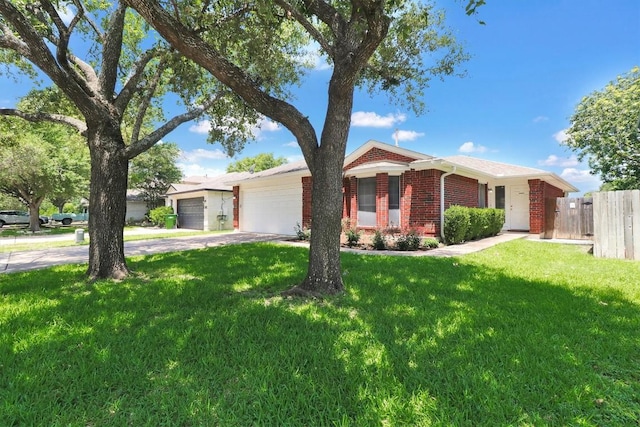 1718 Zydeco Dr, Round Rock, TX 78664 - ranch-style home with a garage, brick siding, and concrete driveway