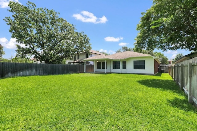 1718 Zydeco Dr, Round Rock, TX 78664 - rear view of property with a fenced backyard and stucco siding