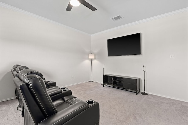1925 T H Johnson Dr, Taylor, TX 76574 - carpeted living room with ornamental molding and ceiling fan