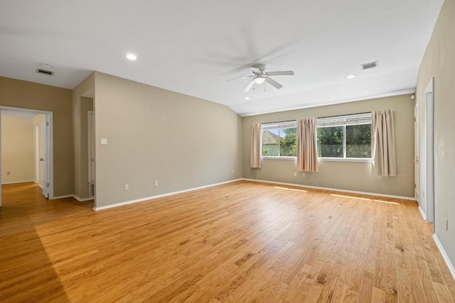 8204 Ito Cv, Austin, TX 78729 - spare room with a ceiling fan, light wood finished floors, and recessed lighting