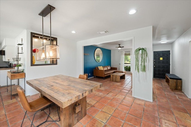 8102 Shadowood Dr, Austin, TX 78757 - dining space featuring recessed lighting and a ceiling fan