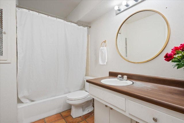 8102 Shadowood Dr, Austin, TX 78757 - full bathroom with vanity, shower / bath combination with curtain, and tile patterned flooring