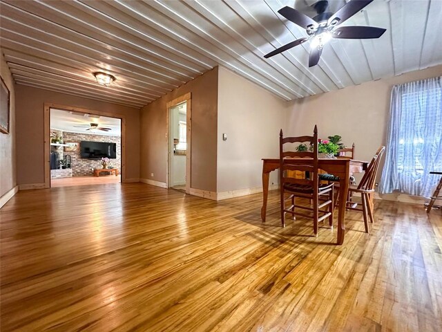 407 4th Ave, Smithville, TX 78957 - dining room featuring a ceiling fan and light wood finished floors