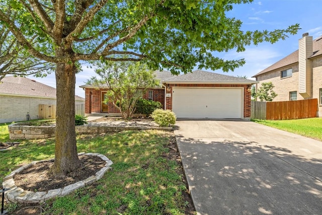 517 Castebar Dr, Round Rock, TX 78664 - ranch-style house featuring brick siding, concrete driveway, and an attached garage