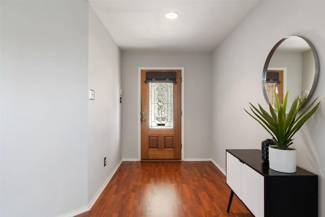 517 Castebar Dr, Round Rock, TX 78664 - entrance foyer featuring dark wood finished floors and recessed lighting