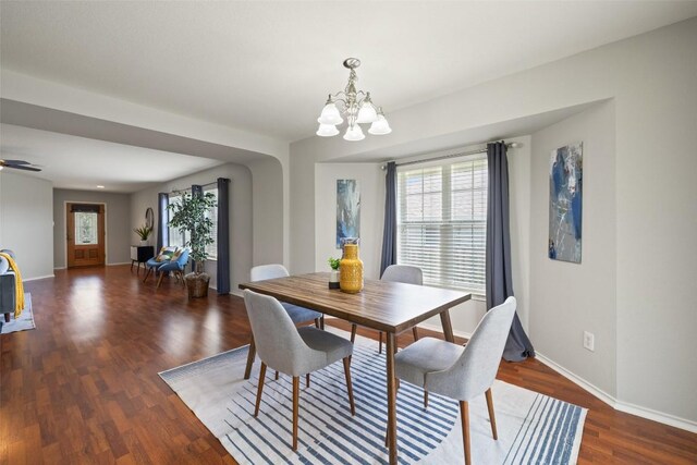 517 Castebar Dr, Round Rock, TX 78664 - dining room with a chandelier and wood finished floors