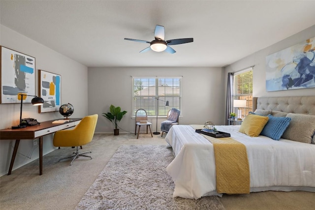 517 Castebar Dr, Round Rock, TX 78664 - bedroom featuring multiple windows, carpet flooring, and a ceiling fan