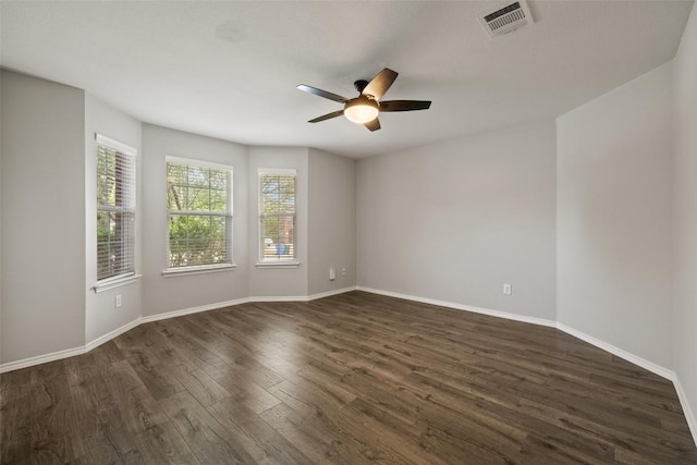 517 Castebar Dr, Round Rock, TX 78664 - spare room with dark wood-style flooring and ceiling fan