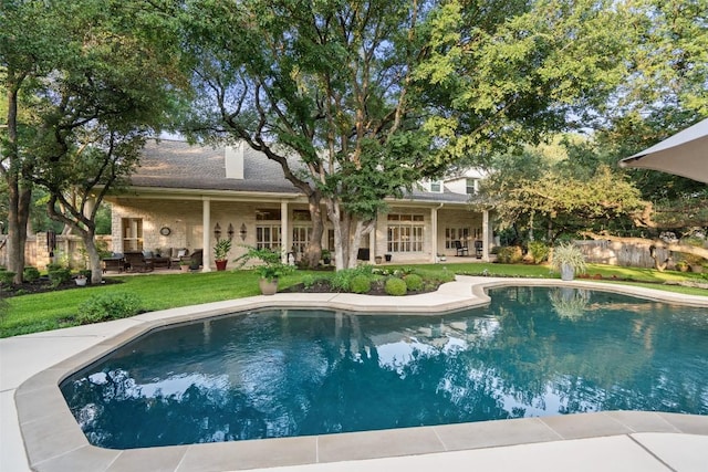 2319 Woodway Dr, Round Rock, TX 78681 - outdoor pool featuring a patio and outdoor lounge area