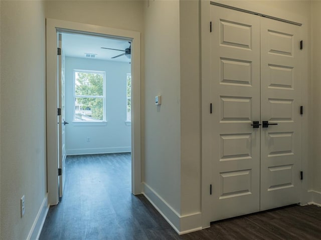 2009 Iroquois Ln Unit B, Austin, TX 78741 - corridor featuring dark wood-style flooring and baseboards