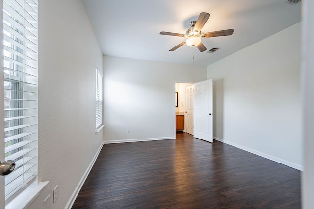 18111 Gallant St, Manor, TX 78653 - unfurnished room featuring dark wood-type flooring and a ceiling fan