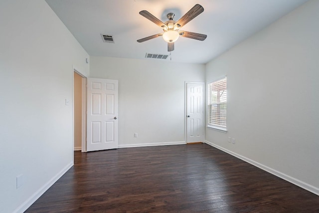 18111 Gallant St, Manor, TX 78653 - empty room featuring ceiling fan and dark wood finished floors