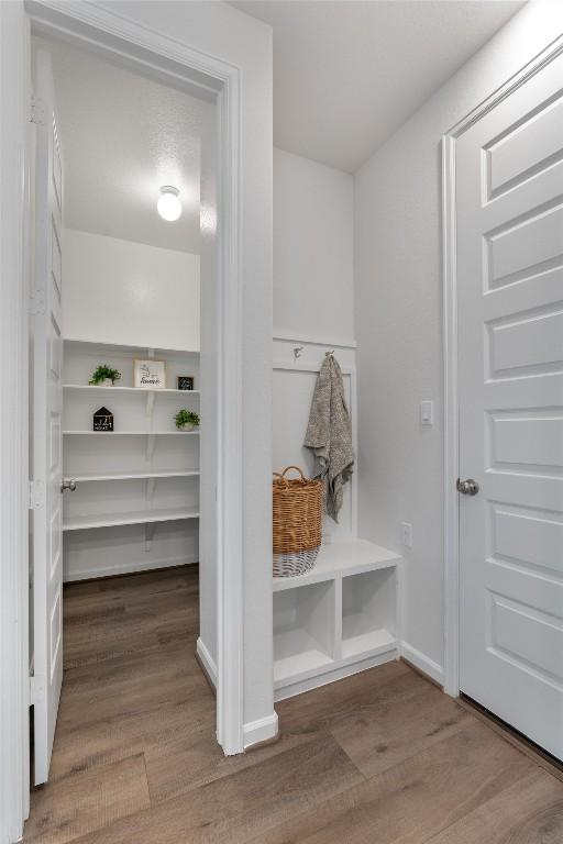 2437 Burberry Ln, Leander, TX 78641 - mudroom with wood finished floors