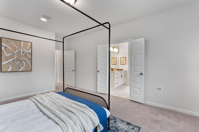 2437 Burberry Ln, Leander, TX 78641 - bedroom with light colored carpet and ensuite bathroom