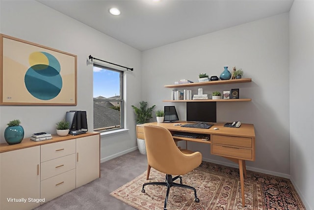 2437 Burberry Ln, Leander, TX 78641 - office featuring light carpet and recessed lighting
