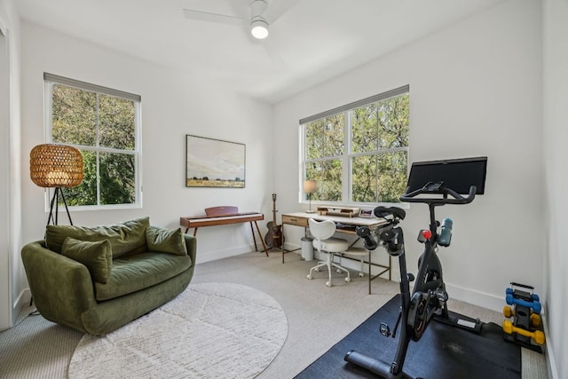 5703 Taunton Dr, Austin, TX 78723 - office with carpet floors and a ceiling fan
