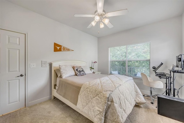 5511 Oakwood Cv Unit B, Austin, TX 78731 - bedroom featuring ceiling fan and carpet