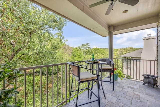5511 Oakwood Cv Unit B, Austin, TX 78731 - balcony with ceiling fan