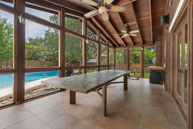 11923 Brookwood Cir, Austin, TX 78750 - unfurnished sunroom with a ceiling fan and plenty of natural light