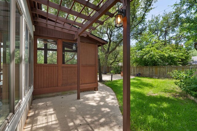 11923 Brookwood Cir, Austin, TX 78750 - fenced backyard featuring a patio area and a pergola