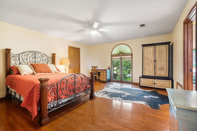 11923 Brookwood Cir, Austin, TX 78750 - bedroom featuring wood finished floors, ceiling fan, and access to outside
